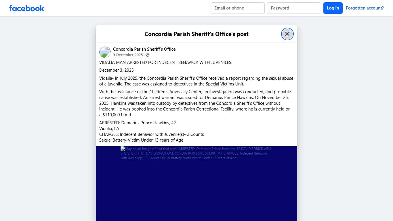 VIDALIA MAN ARRESTED... - Concordia Parish Sheriff's Office Facebook